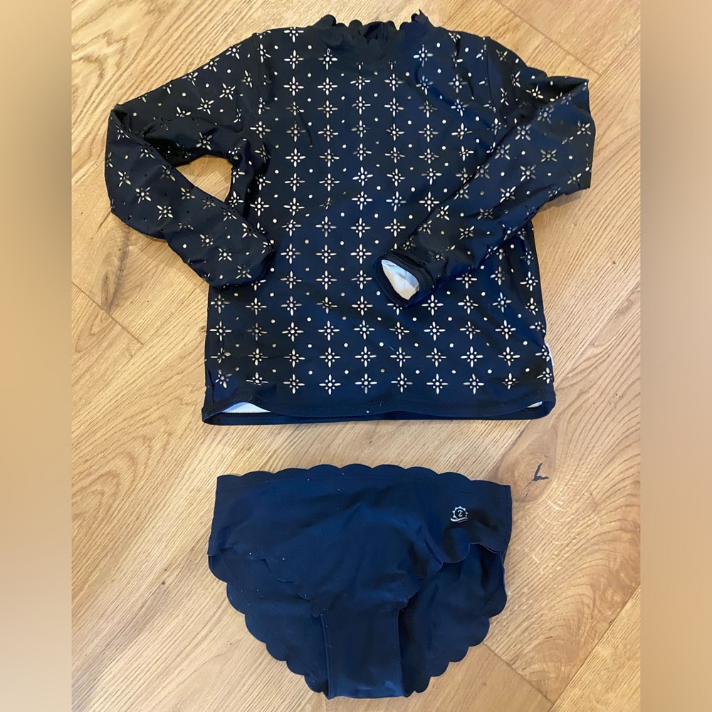 Girls youth Swim Zip Rashguard swimsuit